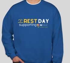 Club Charity - We all love a REST day - Unisex Crew Sweater. Available in 3 colours