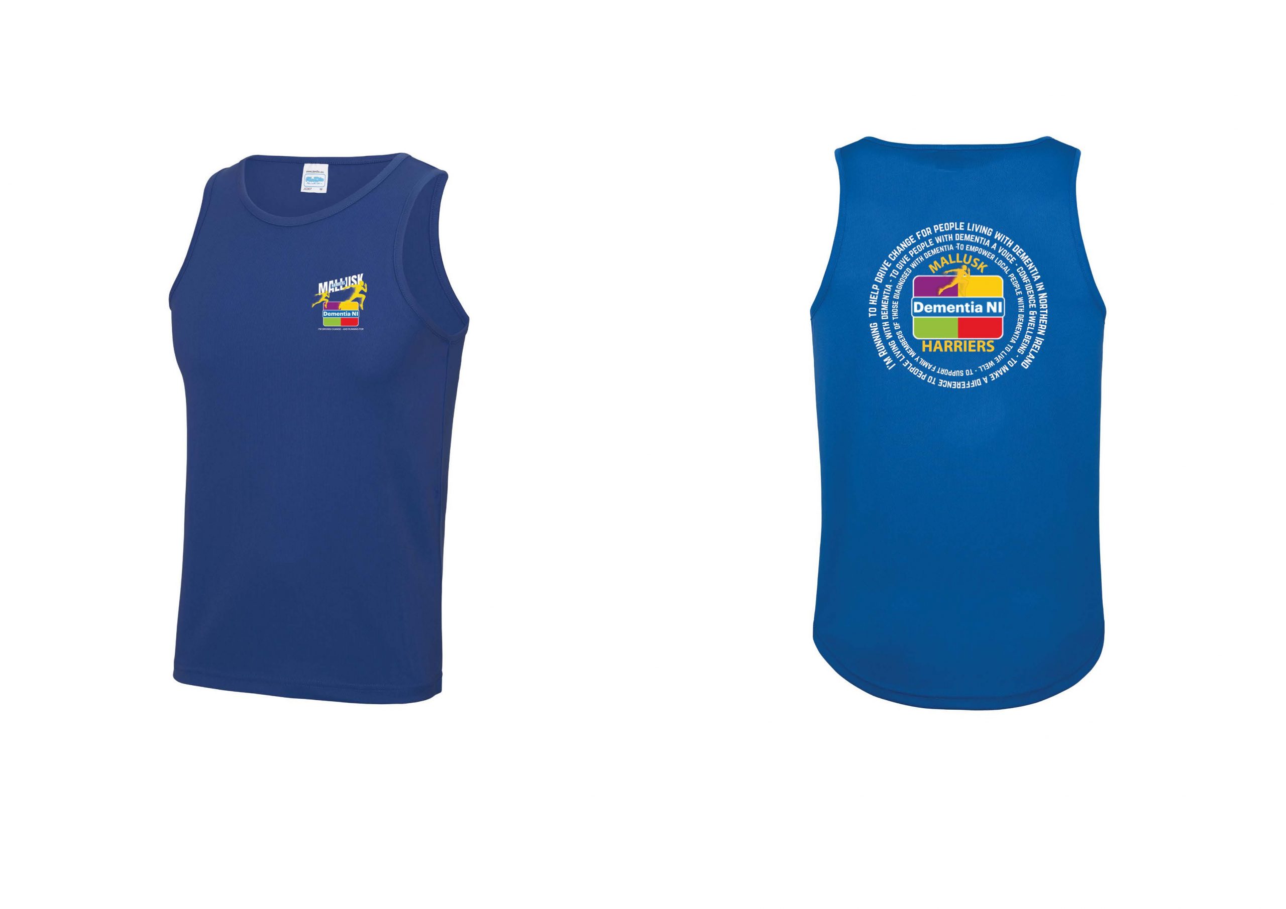 Club Charity - People with Dementia driving positive change training vest in blue